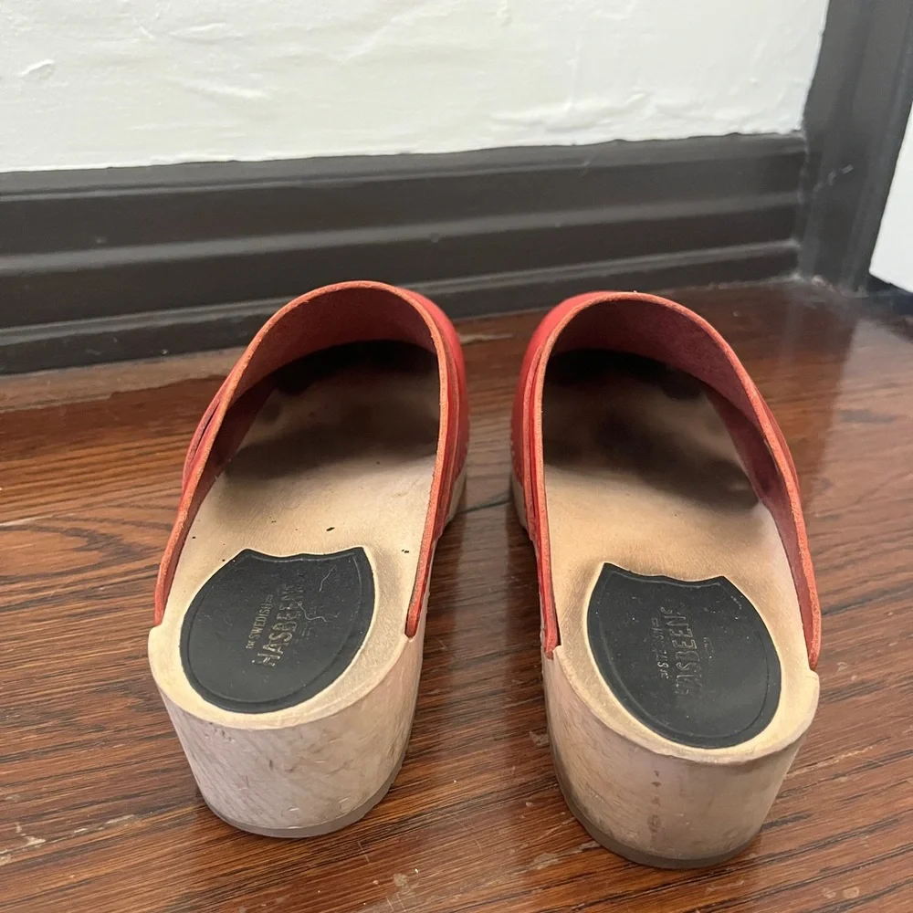 Swedish Hasbeens Red Husband Clogs - Picture 6 of 10